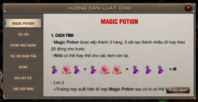 Minigame Magic Potion Tại B52 Club Sân Chơi Giải Trí Đẳng Cấp Siêu Tốc