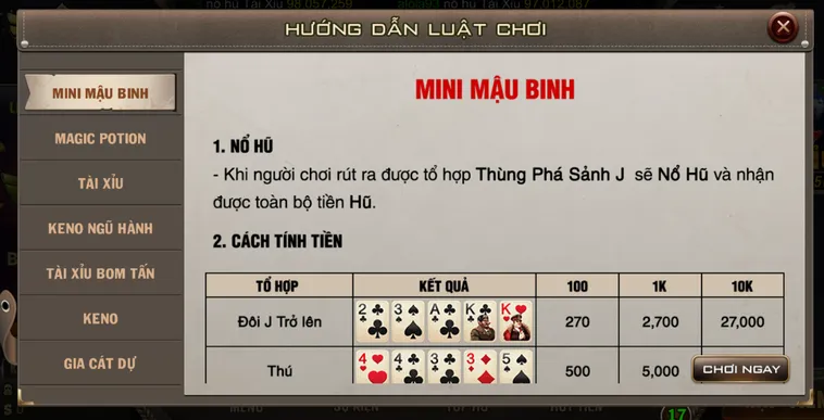 Chinh Phục Siêu Phẩm Minigame Mini Mậu Binh Tại B52 Club Tỷ Lệ Thắng Khủng