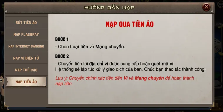 Hướng Dẫn Cách Nạp Tiền Qua Tiền Ảo Vào B52 Club Siêu Tốc Để Tham Gia Trò Chơi