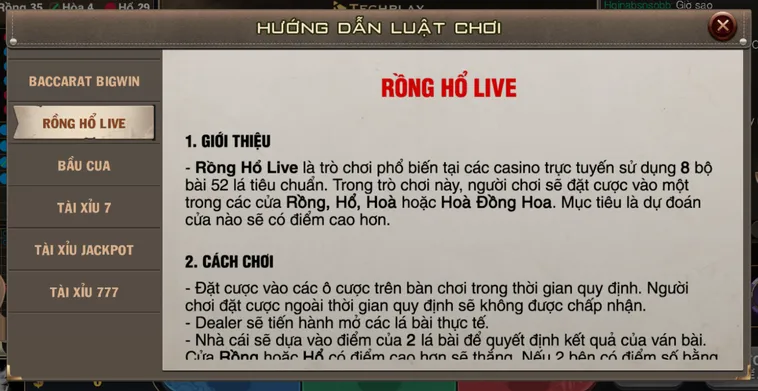 Rồng Hổ BigWin Livestream Tại B52 Club Trải Nghiệm Cá Cược Thần Tốc Đỉnh Cao