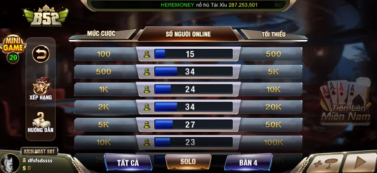 Chinh Phục Siêu Phẩm Tiến Lên Miền Nam Tại B52 Club Đầy Kịch Tính